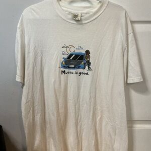 Comfort Colors White Graphic Tee - Music is Good